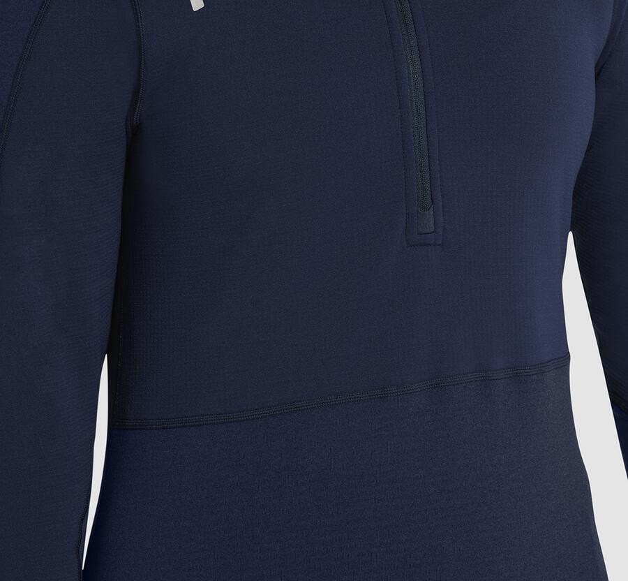 Tops Womens - Hoka One One 1/2 Zip Midlayer - Navy - IJHOCMU-85